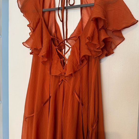 ASOS Orange Ruffle Dress - Picture 3 of 5